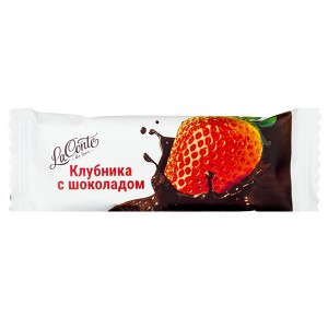 Батончик фруктово-ореховый глазированный "Клубника с шоколадом", 30 г, т. з. "La Conte de feеs"